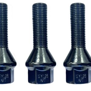 Wheel bolt M12x1.25x32-Black-Plated-Hex-17mm